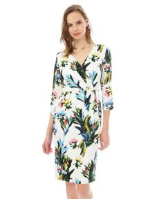 PINKY & DIANNE / ピンキーアンドダイアン ミニ丈・ひざ丈ワンピース | スプラウトブーケＰＴカシュクールワンピース