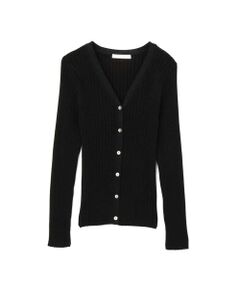 PINKY & DIANNE / ピンキーアンドダイアン カーディガン・ボレロ | ワイドリブラメＶネックニットカーディガン