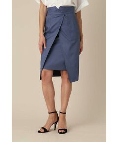 PINKY & DIANNE / ピンキーアンドダイアン スカート | リネンチノラップレイヤードスカート