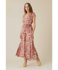 PINKY & DIANNE / ピンキーアンドダイアン ミニ丈・ひざ丈ワンピース | ◆カラーペイズリープリントワンピース