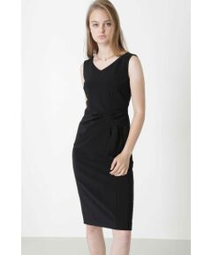 PINKY & DIANNE / ピンキーアンドダイアン ミニ丈・ひざ丈ワンピース | ◆ストレッチツイルタックドレープワンピース