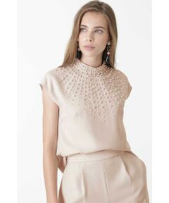 PINKY & DIANNE / ピンキーアンドダイアン シャツ・ブラウス | [TVドラマ着用] ◆ダブルクロスパール刺繍ブラウス