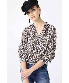 PINKY & DIANNE / ピンキーアンドダイアン シャツ・ブラウス | レオパードＰＴスタンドスキッパーブラウス