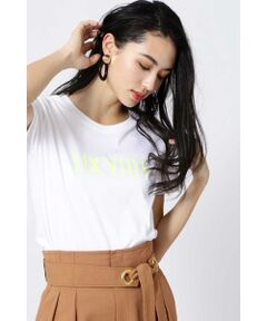 PINKY & DIANNE / ピンキーアンドダイアン カットソー | ◆クリアーコットンネオンロゴＴシャツ