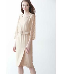 PINKY & DIANNE / ピンキーアンドダイアン ミニ丈・ひざ丈ワンピース | レースコンビタイトワンピース