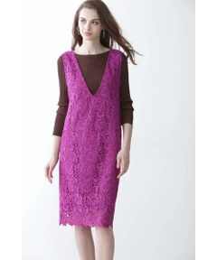 PINKY & DIANNE / ピンキーアンドダイアン ミニ丈・ひざ丈ワンピース | ケミカルレースジャンスカワンピース