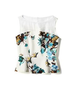 PINKY & DIANNE / ピンキーアンドダイアン カットソー | フラワープリントぺプラムカットソー