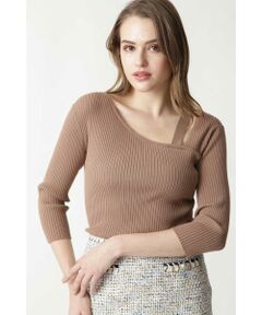 PINKY & DIANNE / ピンキーアンドダイアン ニット・セーター | ◆アシメショルダーＲＩＢＴＯＰＳ