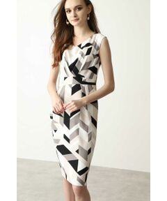 PINKY & DIANNE / ピンキーアンドダイアン ミニ丈・ひざ丈ワンピース | シオメトリックプリントワンピース