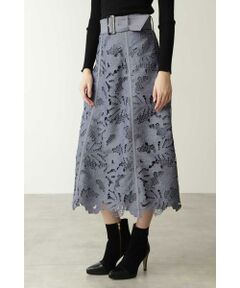 PINKY & DIANNE / ピンキーアンドダイアン スカート | ◆フラワーケミカルレースフレアスカート