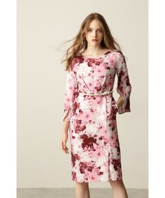 PINKY & DIANNE / ピンキーアンドダイアン ミニ丈・ひざ丈ワンピース | ピオニープリントペタルスリーブワンピース