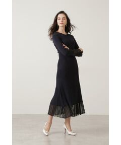 PINKY & DIANNE / ピンキーアンドダイアン ミニ丈・ひざ丈ワンピース | ◆シアーヘムニットワンピース