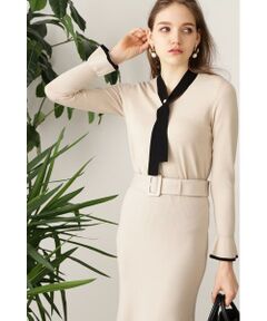 PINKY & DIANNE / ピンキーアンドダイアン ニット・セーター | ◆ブラックタイニットトップス