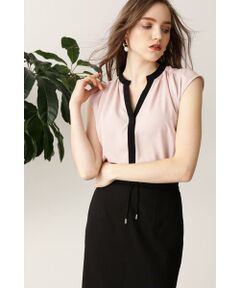 PINKY & DIANNE / ピンキーアンドダイアン シャツ・ブラウス | ◆スキッパーバイカラーブラウス