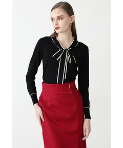 PINKY & DIANNE / ピンキーアンドダイアン ニット・セーター | ◆バイカラーボウタイニット