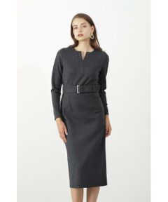 PINKY & DIANNE / ピンキーアンドダイアン ミニ丈・ひざ丈ワンピース | ◆ステッチワークジャージワンピース