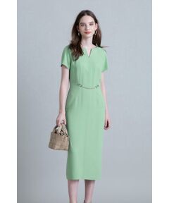 PINKY & DIANNE / ピンキーアンドダイアン ミニ丈・ひざ丈ワンピース | ◆ウエストチェーンワンピース