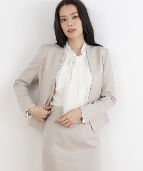 PINKY & DIANNE / ピンキーアンドダイアン テーラードジャケット | ドライツイルノーカラージャケット | 詳細24