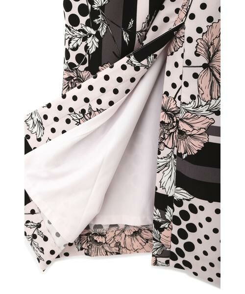 PINKY & DIANNE / ピンキーアンドダイアン ミニ丈・ひざ丈ワンピース | ◆ラインブロックフラワープリントワンピース | 詳細13