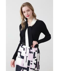 PINKY & DIANNE / ピンキーアンドダイアン ニット・セーター | ◆バイカラーボウタイニット