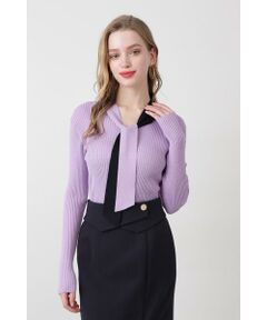 PINKY & DIANNE / ピンキーアンドダイアン ニット・セーター | ◆バイカラーボウタイニット