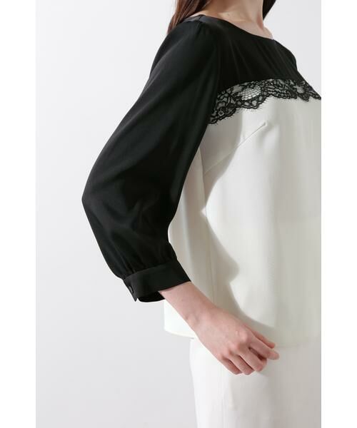 PINKY & DIANNE / ピンキーアンドダイアン シャツ・ブラウス | ◆バイカラーレースコンビブラウス | 詳細7