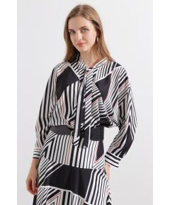 PINKY & DIANNE / ピンキーアンドダイアン シャツ・ブラウス | ◆トライアングルボーダープリントブラウス