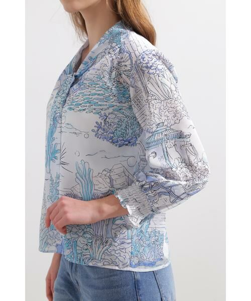 PINKY & DIANNE / ピンキーアンドダイアン シャツ・ブラウス | ◆ノーティカルプリントブラウス | 詳細8