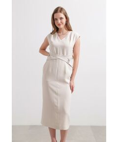 PINKY & DIANNE / ピンキーアンドダイアン ミニ丈・ひざ丈ワンピース | ◆ウエストクロスオックスワンピース