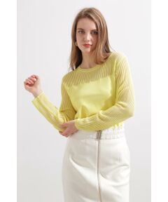 PINKY & DIANNE / ピンキーアンドダイアン ニット・セーター | ◆シアーコンビニットプルオーバー