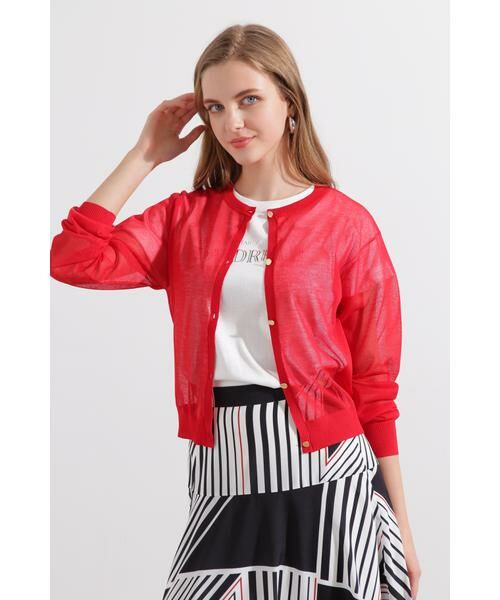 PINKY & DIANNE / ピンキーアンドダイアン カーディガン・ボレロ | ◆シアーニットカーディガン | 詳細11