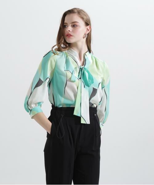 PINKY & DIANNE / ピンキーアンドダイアン シャツ・ブラウス | ◆マルチカラープリントブラウス | 詳細15