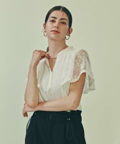 PINKY & DIANNE / ピンキーアンドダイアン シャツ・ブラウス | ◆レースコンビスキッパーブラウス