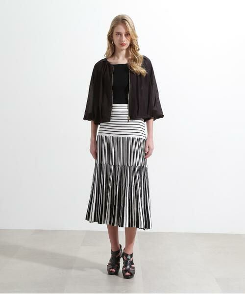 PINKY & DIANNE / ピンキーアンドダイアン スカート | バイカラーストライプフレアーニットスカート | 詳細10