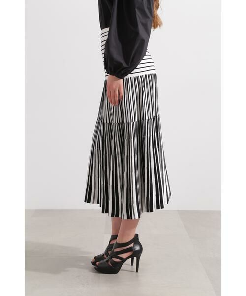 PINKY & DIANNE / ピンキーアンドダイアン スカート | バイカラーストライプフレアーニットスカート | 詳細14