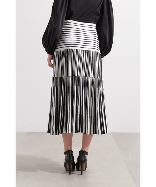 PINKY & DIANNE / ピンキーアンドダイアン スカート | バイカラーストライプフレアーニットスカート | 詳細15