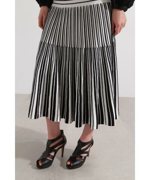 PINKY & DIANNE / ピンキーアンドダイアン スカート | バイカラーストライプフレアーニットスカート | 詳細19