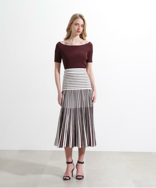 PINKY & DIANNE / ピンキーアンドダイアン スカート | バイカラーストライプフレアーニットスカート | 詳細22