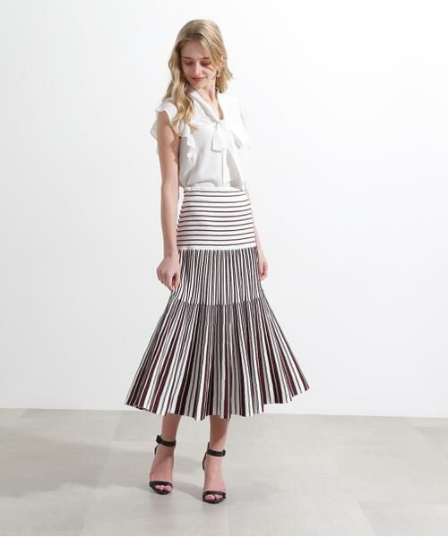 PINKY & DIANNE / ピンキーアンドダイアン スカート | バイカラーストライプフレアーニットスカート | 詳細24