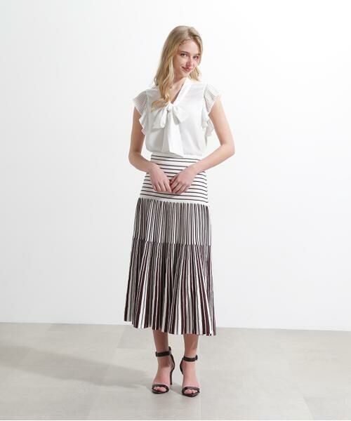 PINKY & DIANNE / ピンキーアンドダイアン スカート | バイカラーストライプフレアーニットスカート | 詳細25