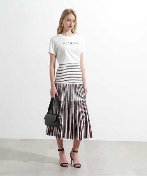 PINKY & DIANNE / ピンキーアンドダイアン スカート | バイカラーストライプフレアーニットスカート | 詳細26