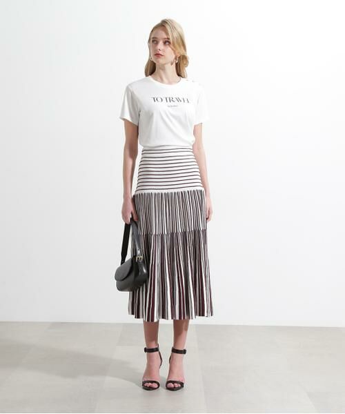 PINKY & DIANNE / ピンキーアンドダイアン スカート | バイカラーストライプフレアーニットスカート | 詳細27