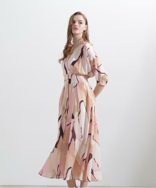 【美品】フォクシー リネンワンピースドレス マルチピンタックドレス ひざ丈 美品】フォクシー リネンワンピースドレス マルチピンタック