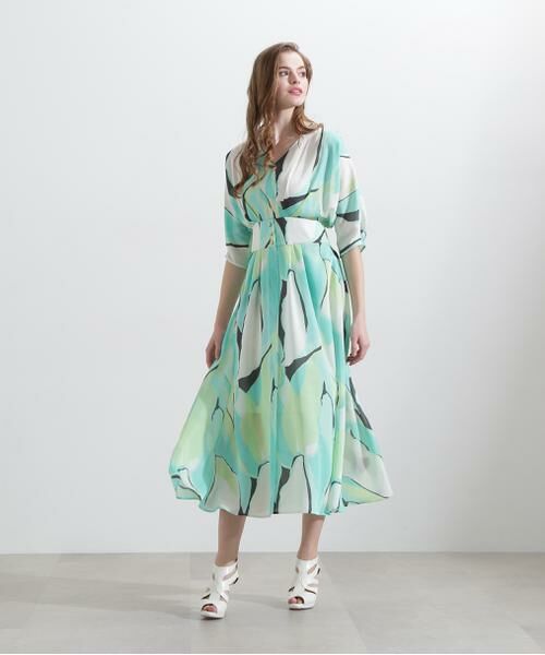 PINKY & DIANNE / ピンキーアンドダイアン ミニ丈・ひざ丈ワンピース | ◆マルチカラープリントワンピース | 詳細20