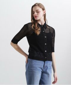 PINKY & DIANNE / ピンキーアンドダイアン ニット・セーター | ◆シアーコンビカーディガン