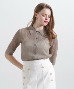 PINKY & DIANNE / ピンキーアンドダイアン ニット・セーター | ◆シアーコンビカーディガン