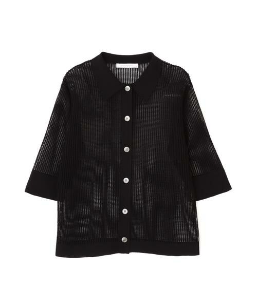 PINKY & DIANNE / ピンキーアンドダイアン ニット・セーター | ◆シアーコンビカーディガン | 詳細1