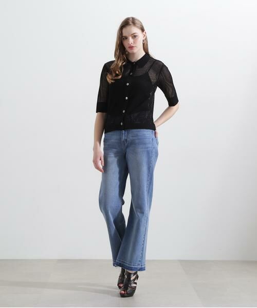 PINKY & DIANNE / ピンキーアンドダイアン ニット・セーター | ◆シアーコンビカーディガン | 詳細4