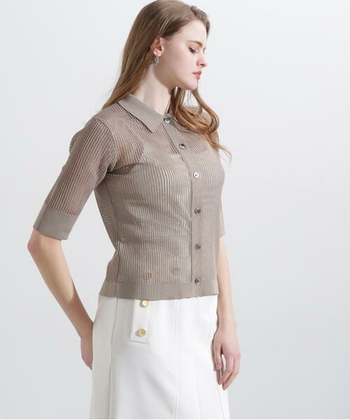 PINKY & DIANNE / ピンキーアンドダイアン ニット・セーター | ◆シアーコンビカーディガン | 詳細11