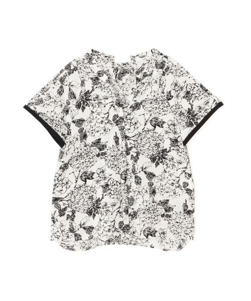 PINKY & DIANNE / ピンキーアンドダイアン シャツ・ブラウス | ◆フラワープリントバックリボンブラウス | 詳細1